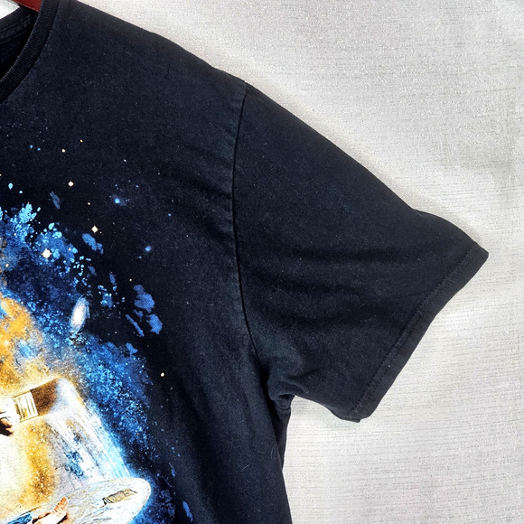 Bob Ross Shirt Sz XL Short Sleeve Crew Neck Black Universe Painting 100% Cotton - Picture 5 of 5